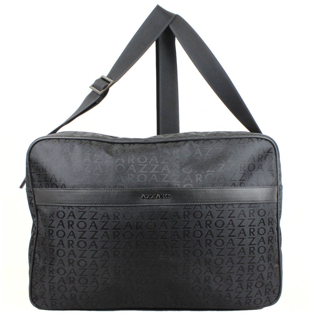 Sac besace toile motif Azzaro Noir AZZARO - 1