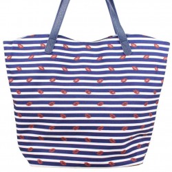 Sac trapèze Lollipops toile motifs Bisous bleu et blanc LOLLIPOPS - 4