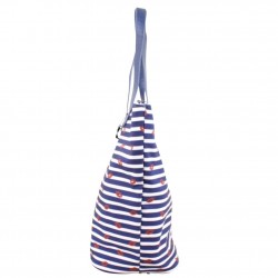 Sac trapèze Lollipops toile motifs Bisous bleu et blanc LOLLIPOPS - 3