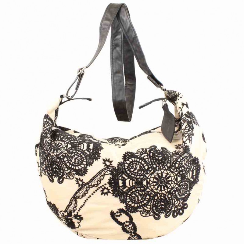 Sac demi lune Jean Louis Fourès Écrin toile motif effet dentelle FOURÈS - 1