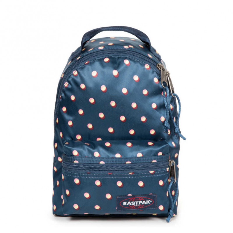 Mini sac dos Eastpak EK71E Orbit B84 Bleu satin motif pois