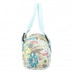 Sac à main bowling toile motif fleurs multicolore Fuchsia FUCHSIA - 2