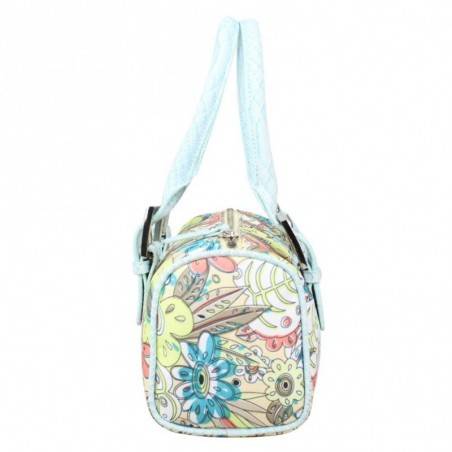 Sac à main bowling toile motif fleurs multicolore Fuchsia FUCHSIA - 2