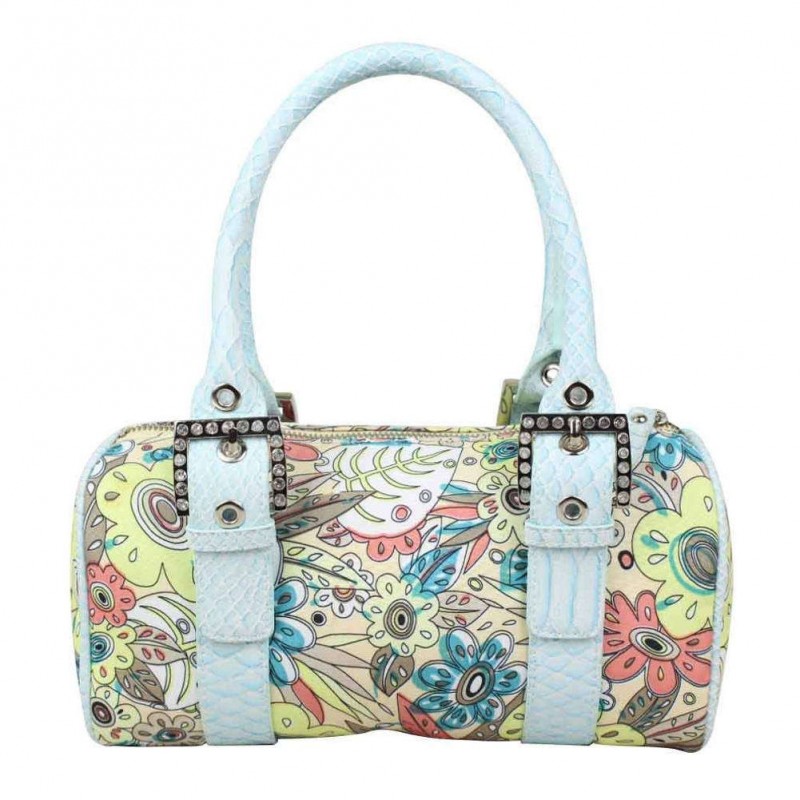 Petit sac à main bowling toile motif fleurs multicolore Fuchsia FUCHSIA - 1 Petit sac à main bowling toile motif fleurs multicolore Fuchsia FUCHSIA - 1