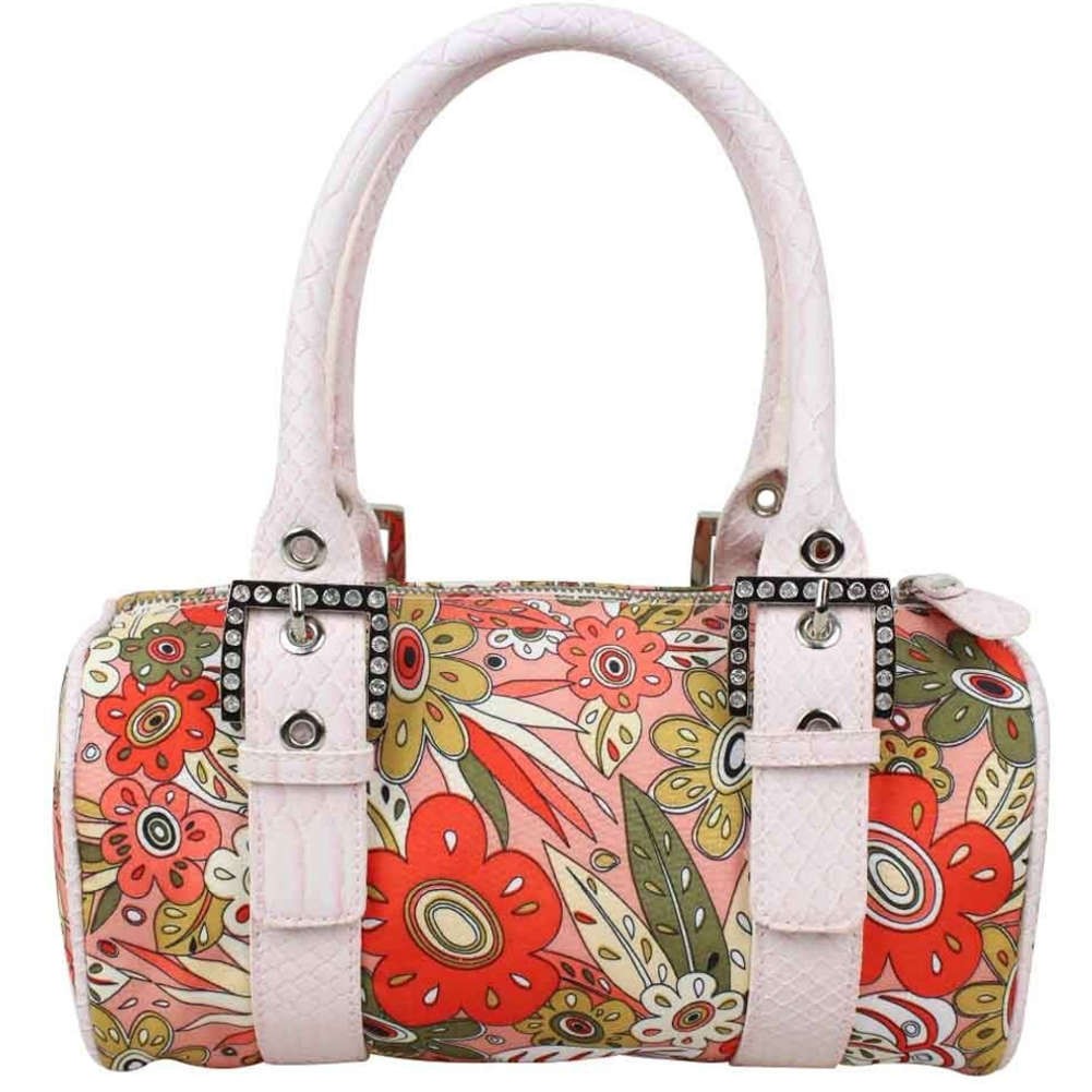 copy of Sac à main bowling femme fleurs toile Fuchsia F9531-4 FUCHSIA - 5