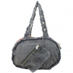 Sac demi-rond Lulu Castagnette effet jean vieilli LULU Castagnette  - 3