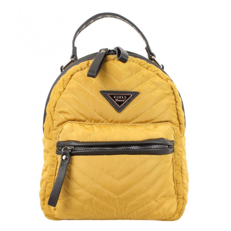 Petit sac à dos Girls Power Star nylon surpiqué Jaune moutarde GIRLS POWER - 1