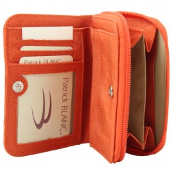 Porte monnaie + cartes Patrick Blanc orange uni PATRICK BLANC - 1