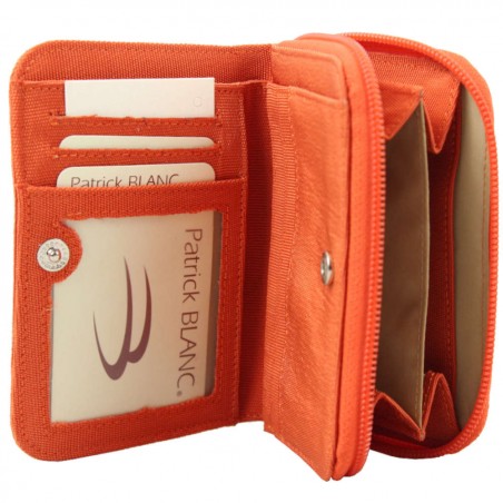 Porte monnaie + cartes Patrick Blanc orange uni PATRICK BLANC - 1