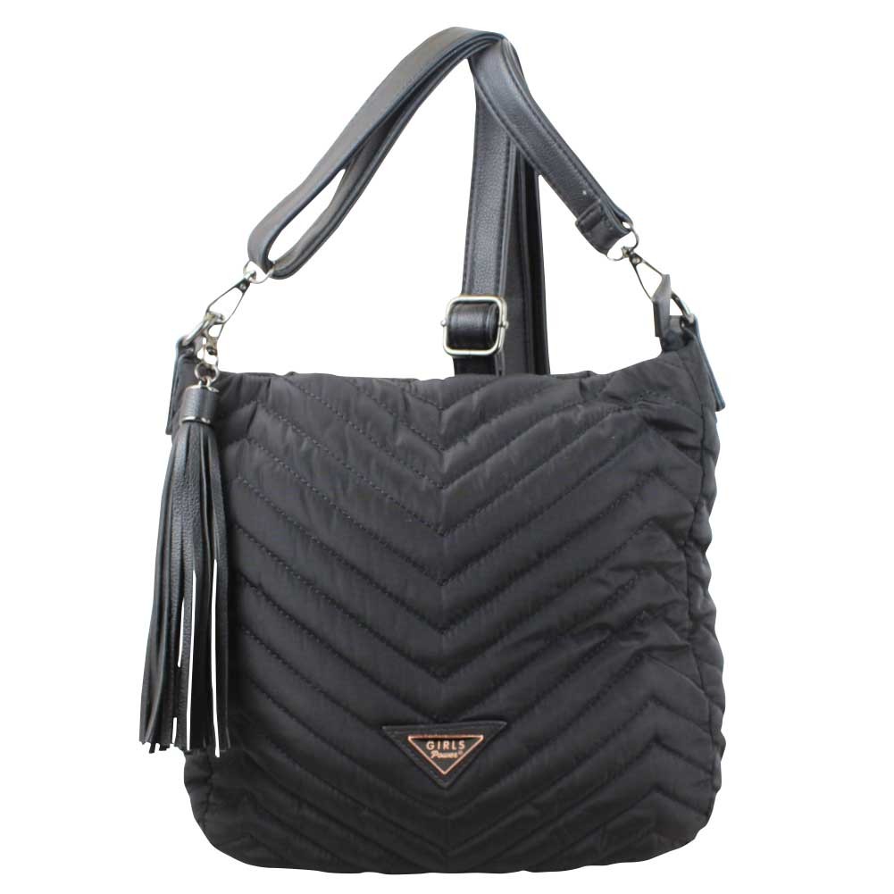 Sac seau Girls Power Star nylon surpiqué Noir GIRLS POWER - 1