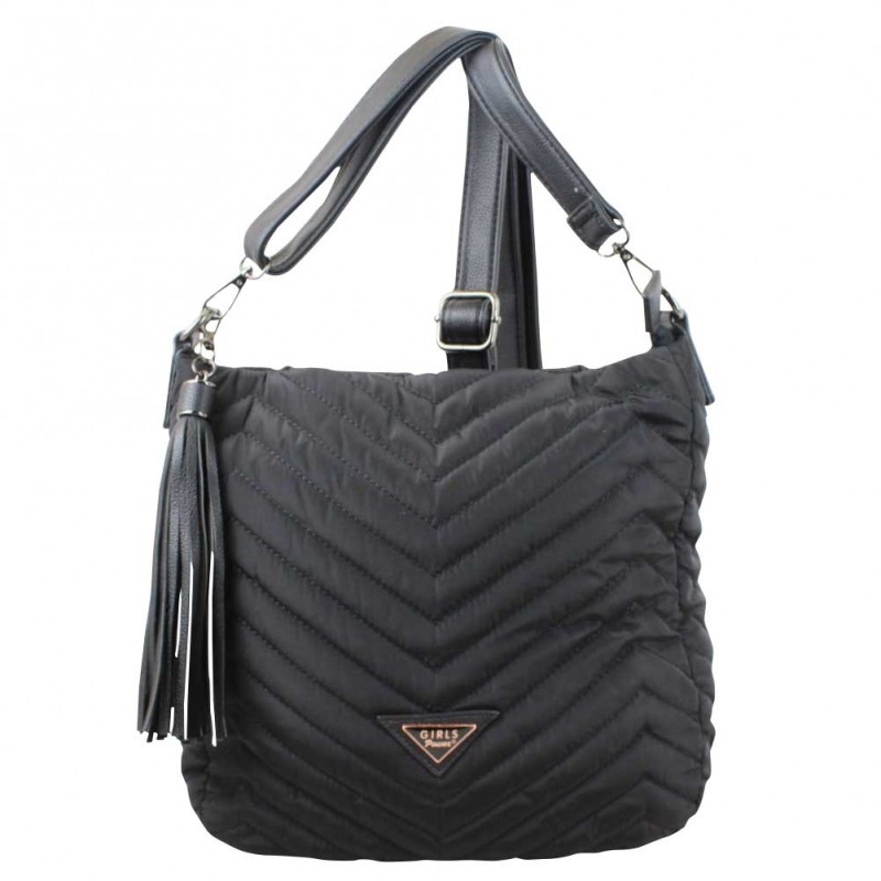 Sac seau Girls Power Star nylon surpiqué Noir GIRLS POWER - 1