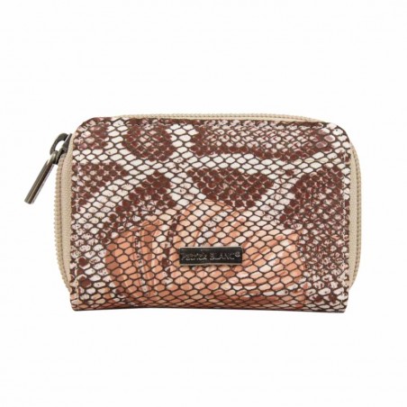 Porte monnaie Patrick Blanc en cuir motif lézard beige nude PATRICK BLANC - 4