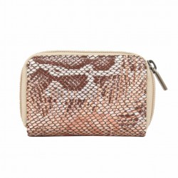 Porte monnaie Patrick Blanc en cuir motif lézard beige nude PATRICK BLANC - 6