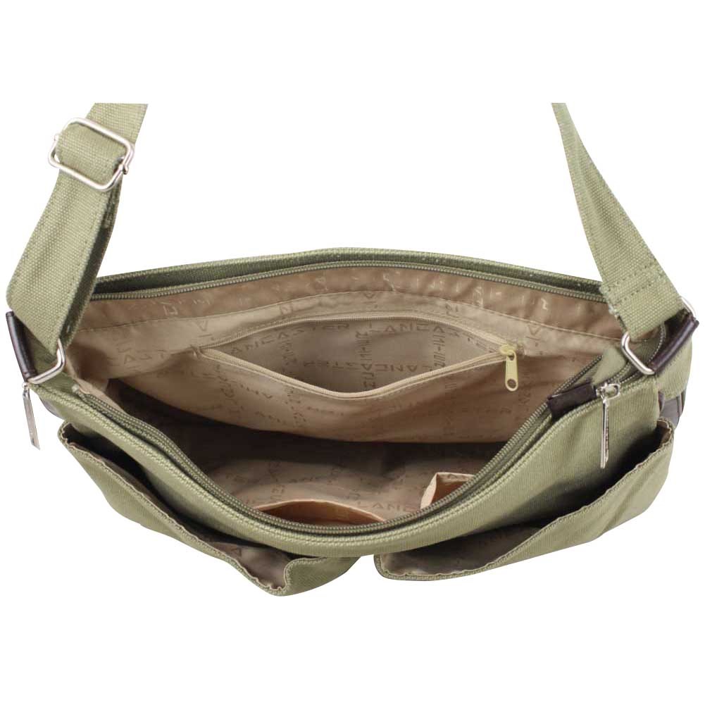 Sac gibeci?�re pour femme | Lancaster | toile nylon et cuir Kaki