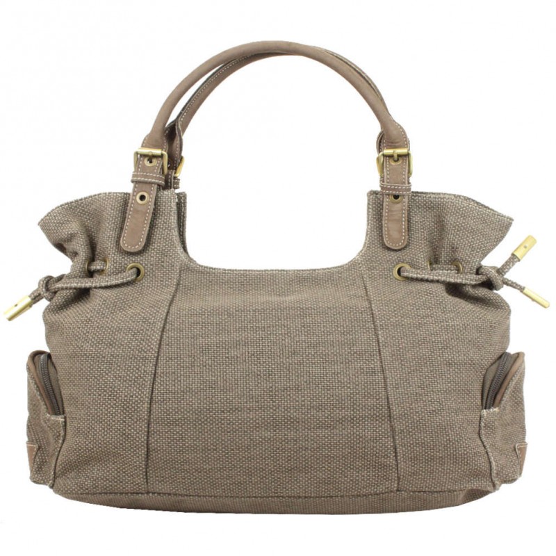 Sac à main original pour femme Lancaster toile et cuir Marron