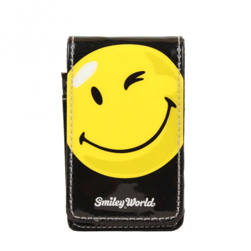 Mini pochette ceinture noir verni déco smiley jaune A DÉCOUVRIR ! - 1