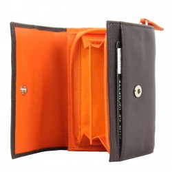 Porte monnaie en cuir Silvercat Marron / Orange SILVERCAT - 2