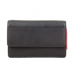 Porte monnaie + cartes | Silvercat Cuir Noir / Rouge SILVERCAT - 1