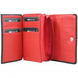 Porte monnaie + cartes | Silvercat Cuir Noir / Rouge SILVERCAT - 2