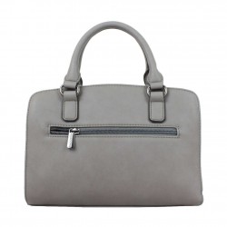 Sac à main Hexagona rigide bi-matière Gris motif fleur HEXAGONA - 4