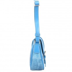 Sac bandoulière M Duolynx motif effet lézard bleu DUOLYNX - 2