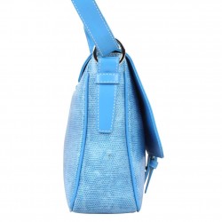 Sac bandoulière L Duolynx motif effet lézard bleu DUOLYNX - 2