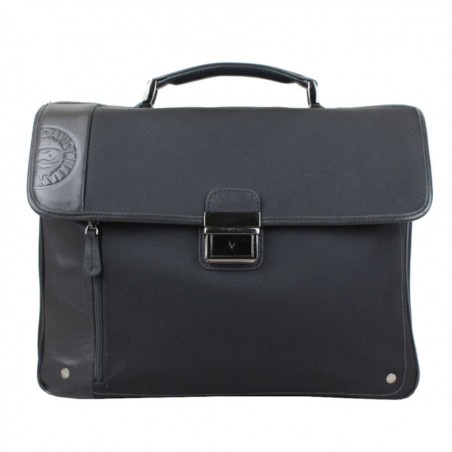 Porte documents David William toile nylon / cuir noir S2 DAVID WILLIAM - 1