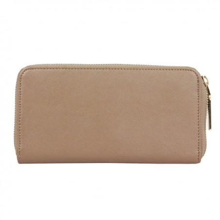 Portefeuille zippé Mogano Taupe effet saffiano A DÉCOUVRIR ! - 3