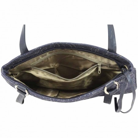 Sac épaule Arthur & Aston Bleu jean déco cloutée ARTHUR & ASTON - 3