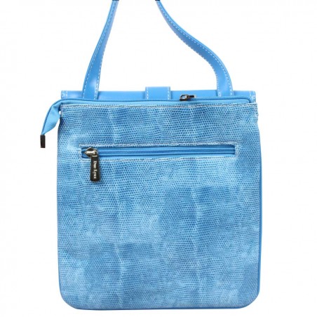 Sac sacoche ultra-plate Duolynx motif effet lézard bleu DUOLYNX - 2