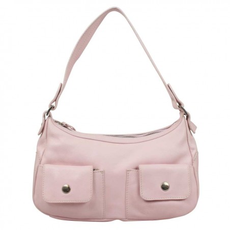 Sac baguette en cuir souple Patrick Blanc Rose PATRICK BLANC - 1