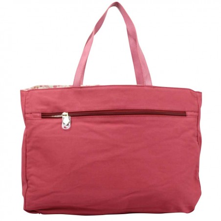 Sac cabas Patrick Blanc toile déco froufrou rose framboise PATRICK BLANC - 4