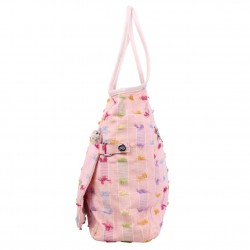 Sac épaule Patrick Blanc Toile souple Rose multicolore effiloché PATRICK BLANC - 2