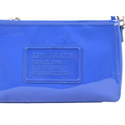 NEUF AVEC PETITS DÉFAUTS Pochette bandoulière LPB verni Bleu FUCHSIA - 1