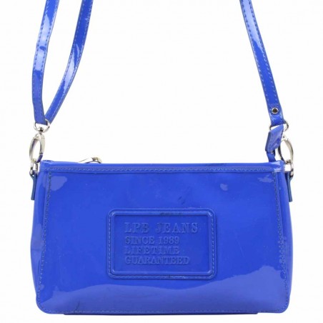 NEUF AVEC PETITS DÉFAUTS Pochette bandoulière LPB verni Bleu FUCHSIA - 4