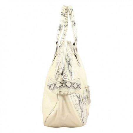 copy of Sac à main Elite toile motif imprimé blanc et verni rose ELITE - 2