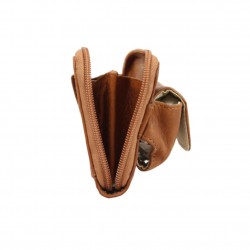 NEUF AVEC PETITS DÉFAUTS Petite pochette ceinture cuir marron A DÉCOUVRIR ! - 2