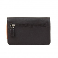 Porte monnaie + cartes | Silvercat Cuir Marron / Orange SILVERCAT - 3