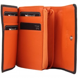 Porte monnaie + cartes | Silvercat Cuir Marron / Orange SILVERCAT - 2