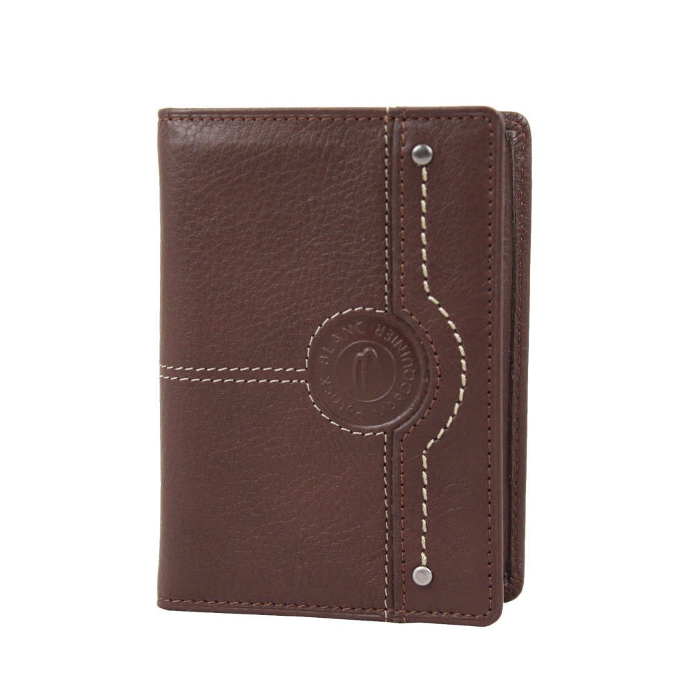 Mini portefeuille extra plat en cuir Patrick Blanc CX Chocolat PATRICK BLANC - 1