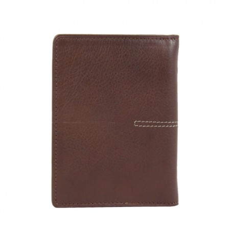 Mini portefeuille extra plat en cuir Patrick Blanc CX Chocolat PATRICK BLANC - 3