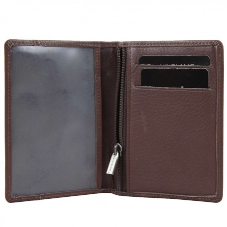 Mini portefeuille extra plat en cuir Patrick Blanc CX Chocolat PATRICK BLANC - 2