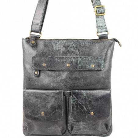 Sac bandoulière zip cuir vieilli Bruno Rossi S2 Bruno Rossi - 17