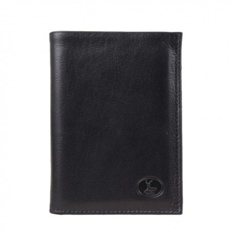 Petit portefeuille cuir Noir fabrication France FRANDI - 1