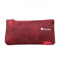 Trousse Delsey toile rouge déco fleurs DELSEY - 1