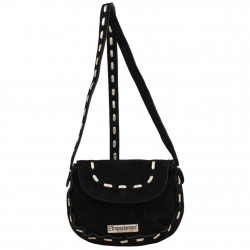 Petit sac bandoulière Les Tropéziennes Yosemite cuir daim noir LES TROPÉZIENNES - 1 Petit sac bandoulière Les Tropéziennes Yosemite cuir daim noir LES TROPÉZIENNES - 1