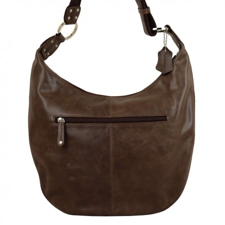 Sac bandoulière extra plat cuir vieilli Duolynx - Marron DUOLYNX - 3