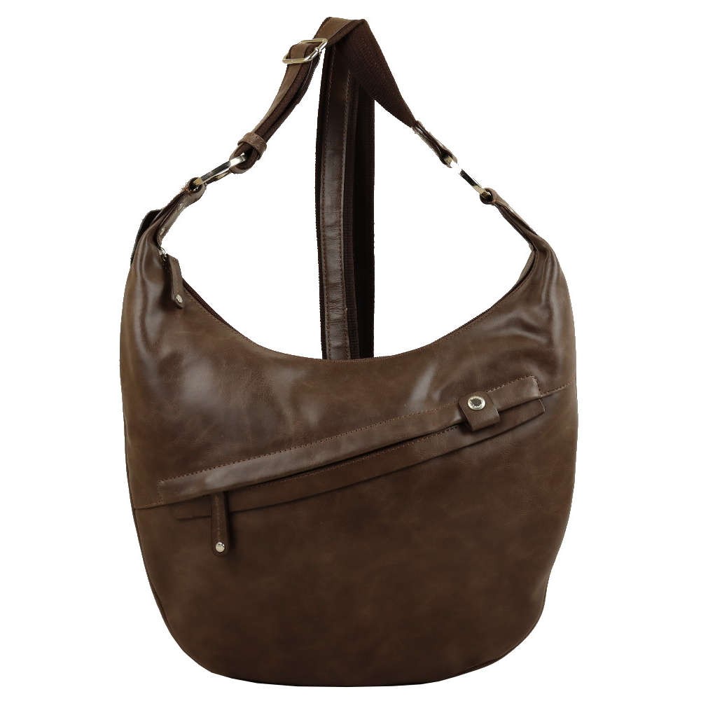 Sac bandoulière extra plat cuir vieilli Duolynx - Marron DUOLYNX - 1