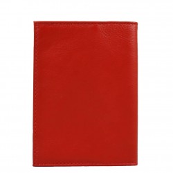 Grand porte cartes en cuir / Fabrication Française - Rouge FRANDI - 3