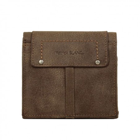 Porte monnaie en cuir Patrick Blanc DM - Marron PATRICK BLANC - 1